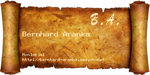 Bernhard Aranka névjegykártya