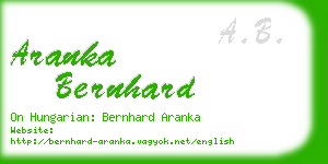 aranka bernhard business card